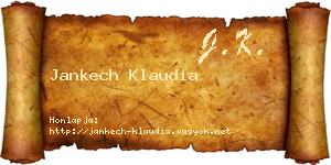 Jankech Klaudia névjegykártya